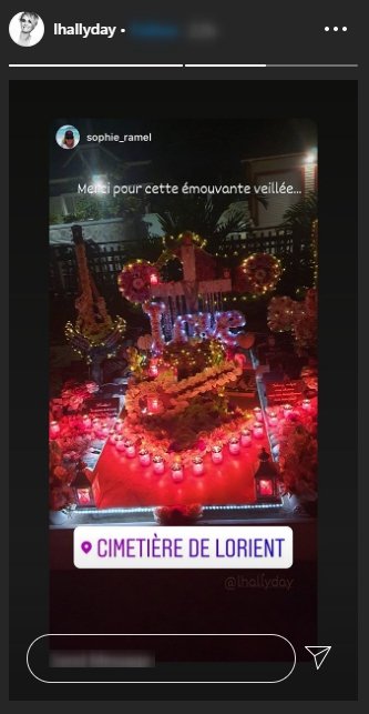 Capture de la story instagram de Laeticia Hallyday | Lhallyday