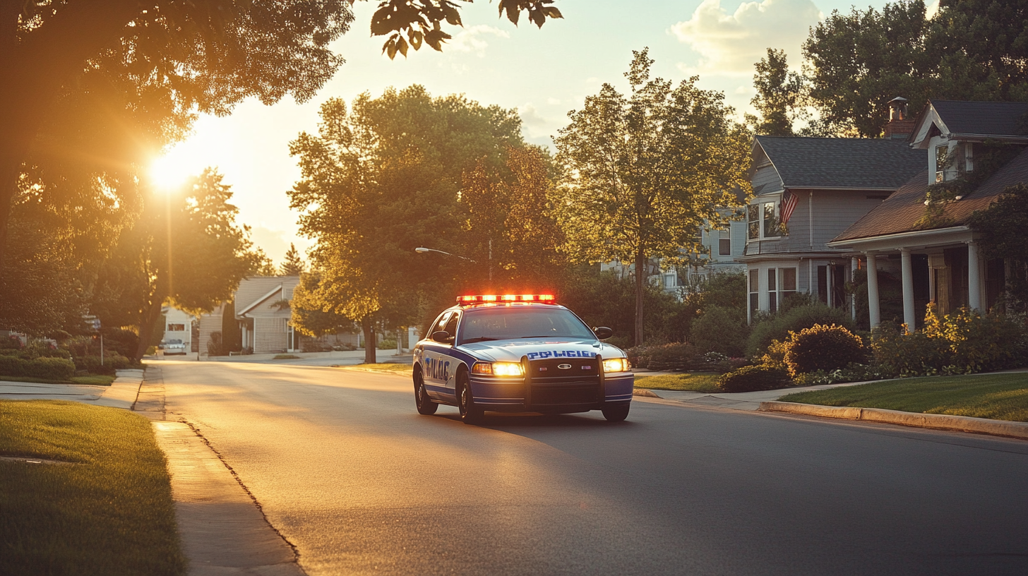 Une voiture de police dans une rue | Source : Midjourney