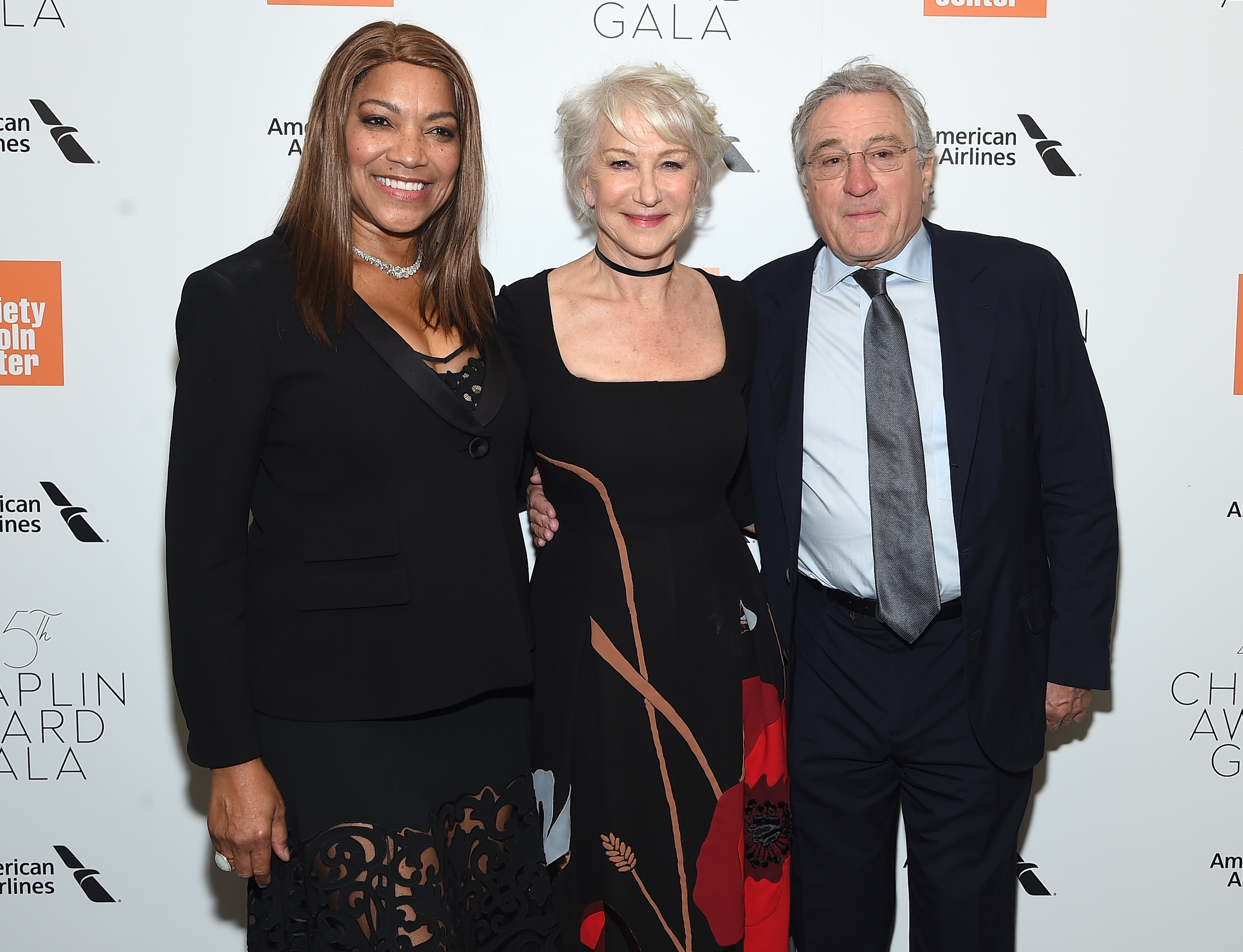 Grace Hightower, Helen Mirren et Robert De Niro lors du 45e gala des prix Chaplin, le 30 avril 2018, à New York | Source : Getty Images