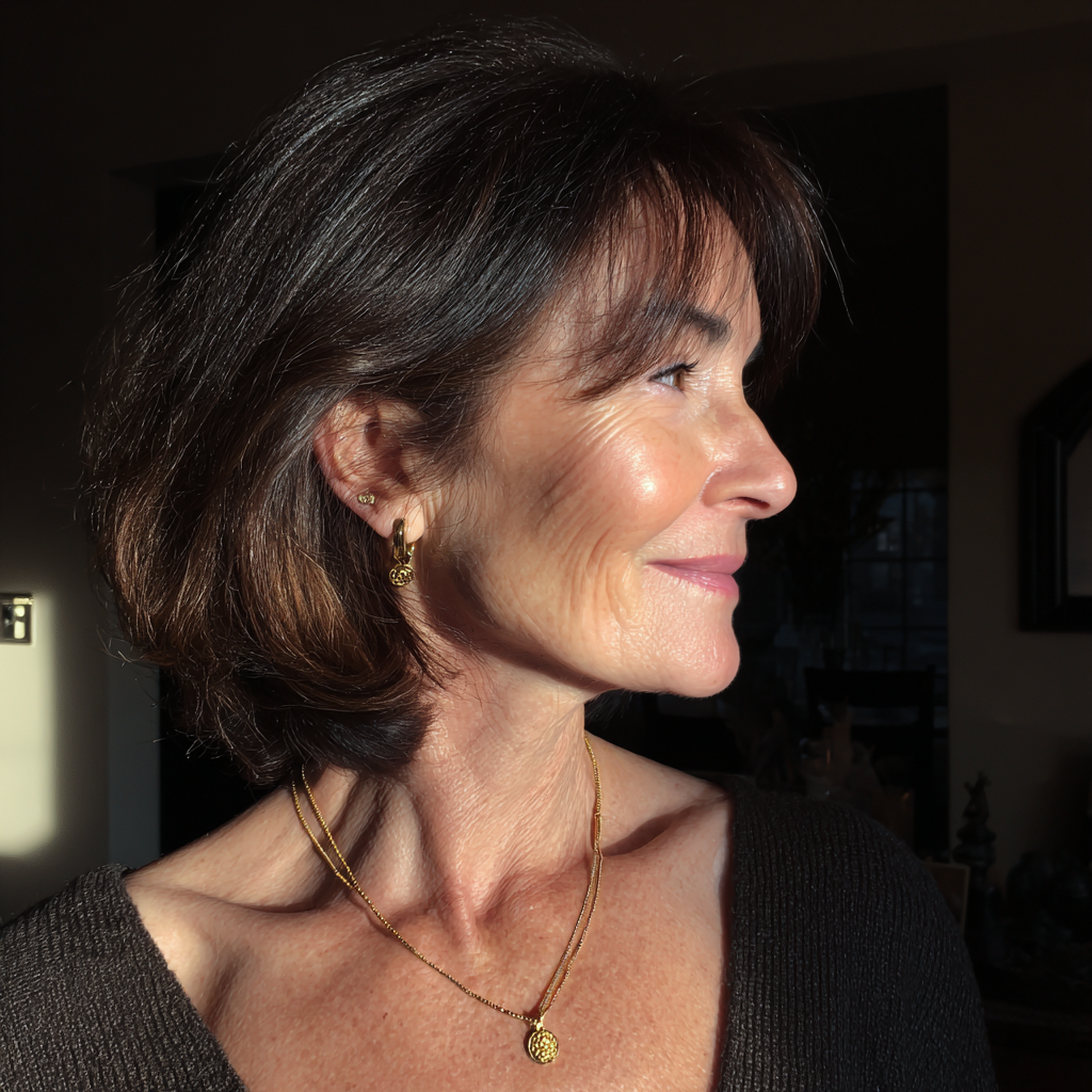 Profil latéral d'une femme âgée | Source : Midjourney