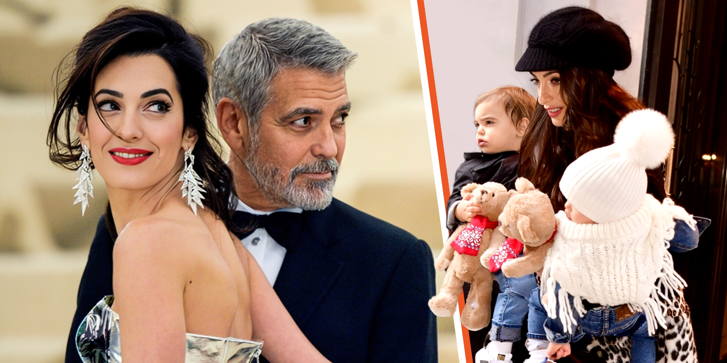 Amal et George Clooney | Alexander, Amal et Ella Clooney | Source : Getty Images