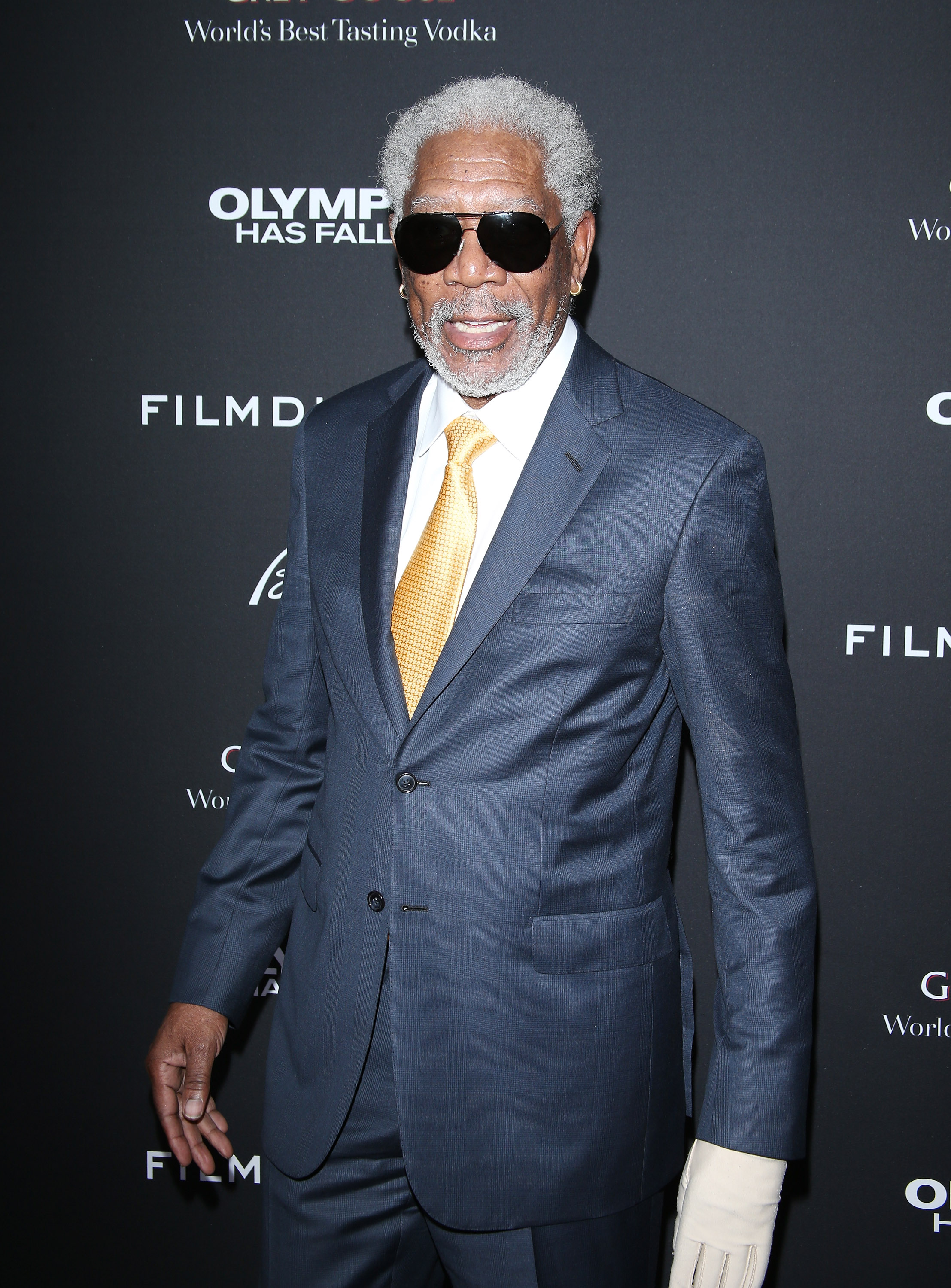 Morgan Freeman à la première mondiale de "Olympus Has Fallen" au Brioni Sponsors Film District en 2013 | Source : Getty Images