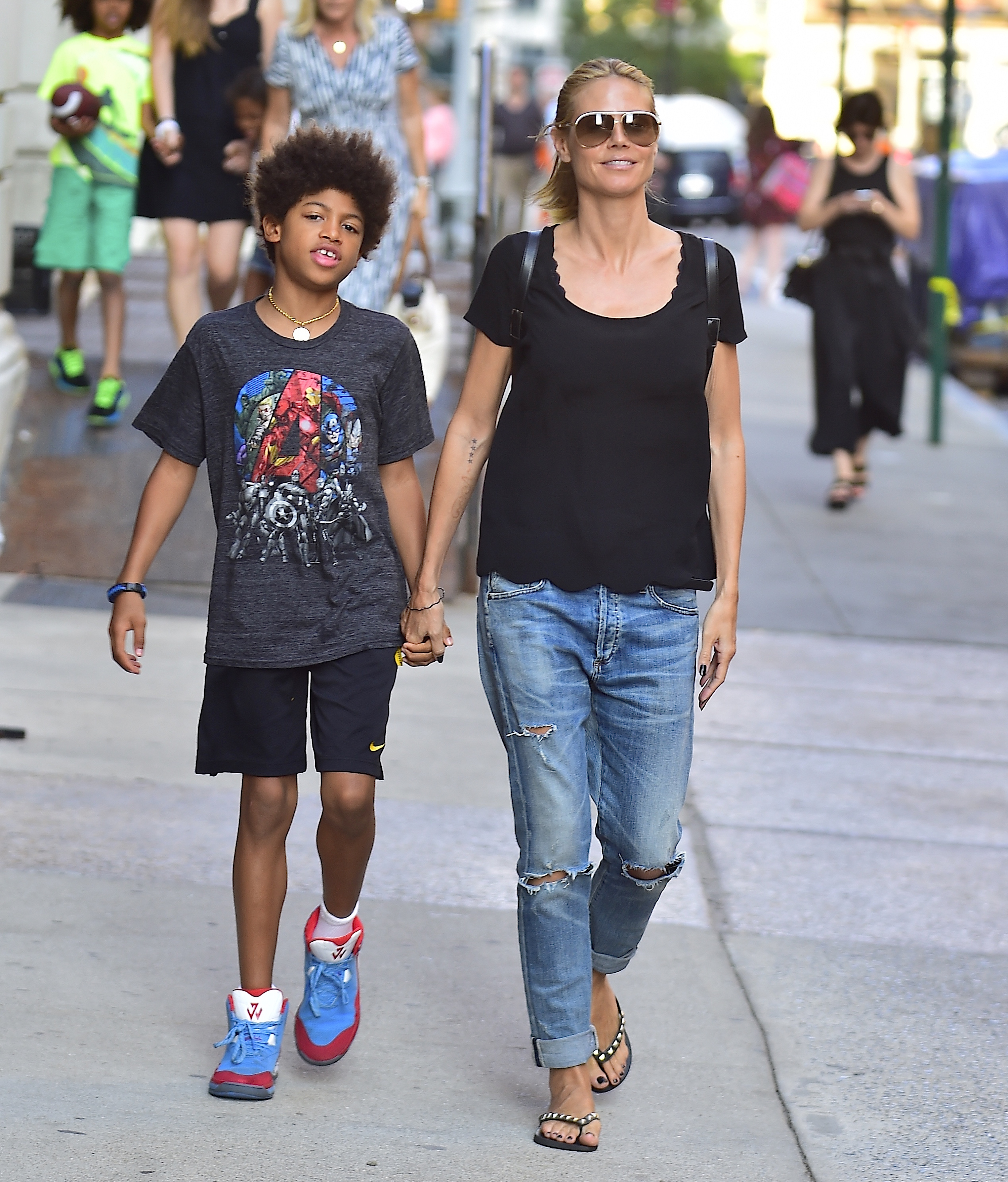 Heidi Klum et Henry Gunther Ademola Dashtu Samuel sont vus à Tribeca le 9 juin 2015, à New York | Source : Getty Images