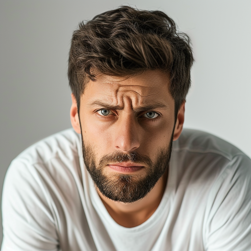 Un homme qui fronce les sourcils | Source : Midjourney