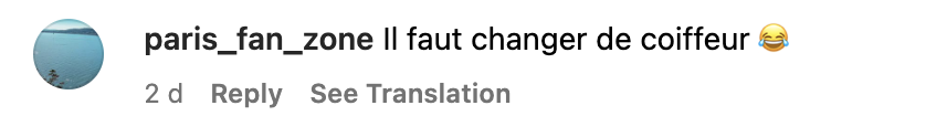 Commentaire d'un internaute sur la nouvelle coupe de Zazie | Source : capture Instagram