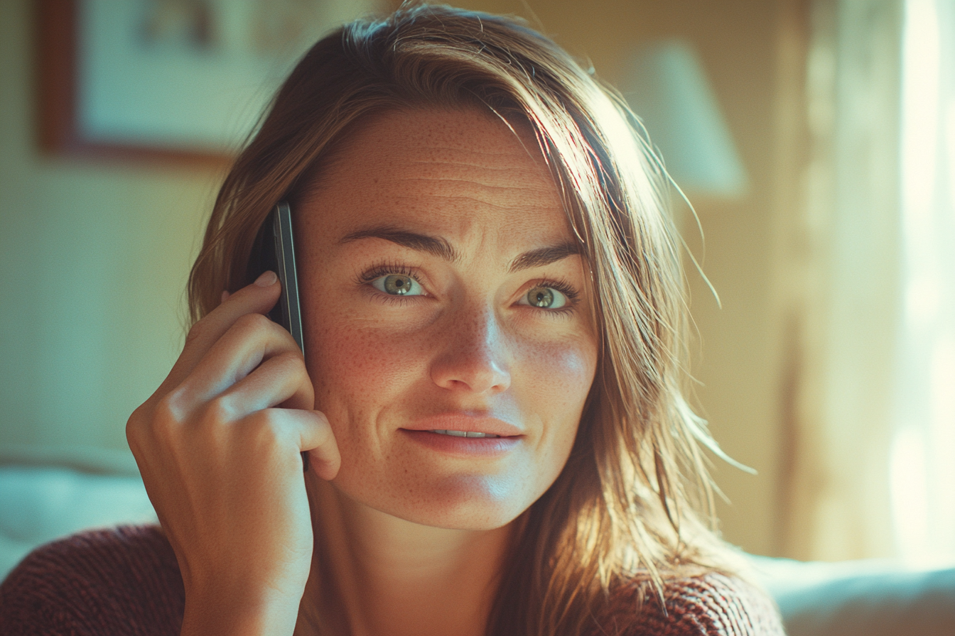 Une femme qui parle à son amie au téléphone | Source : Midjourney