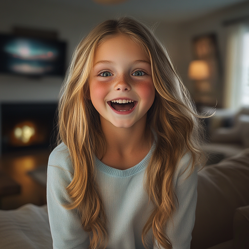 Une petite fille joyeuse | Source : Midjourney