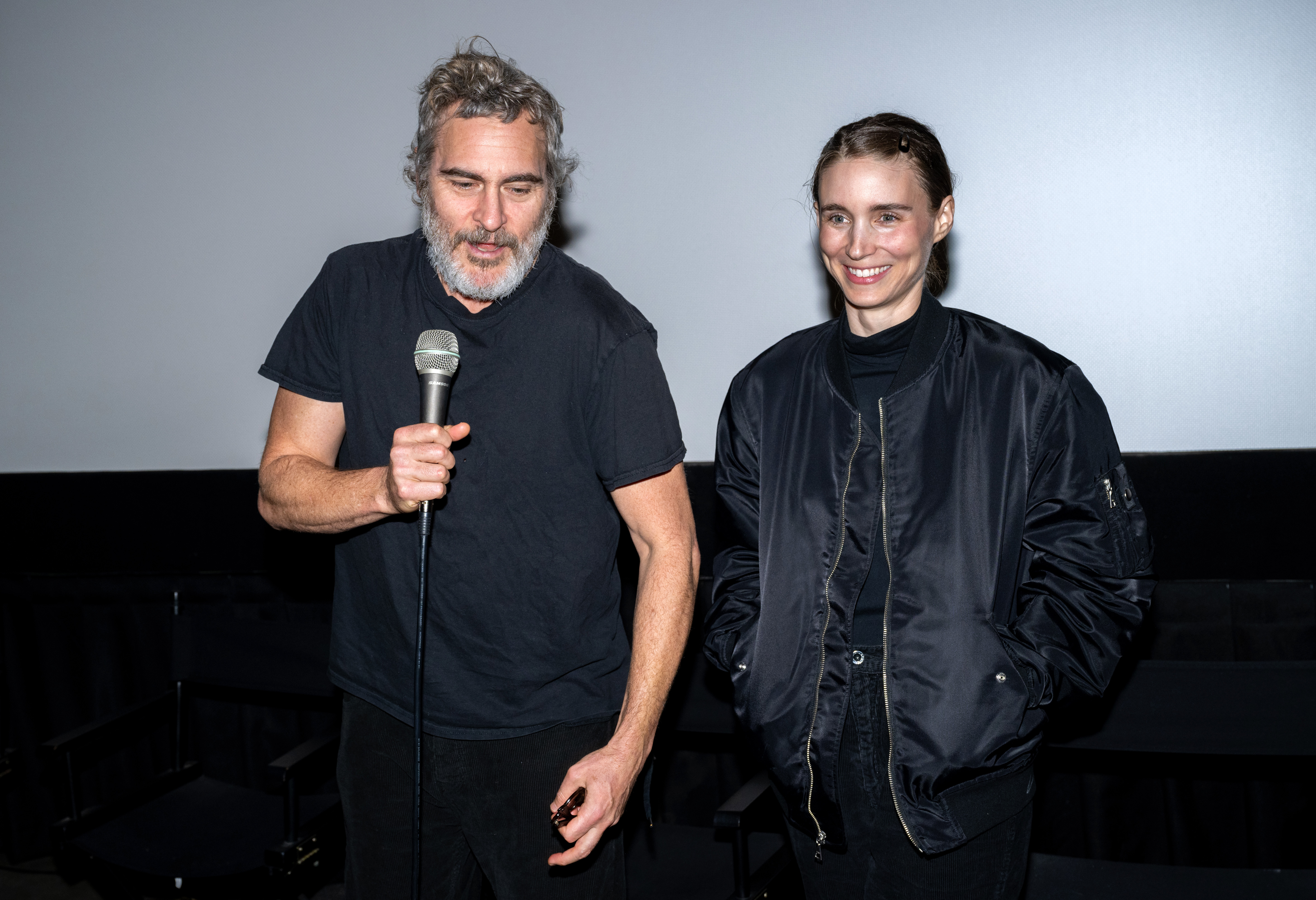 Joaquin Phoenix et Rooney Mara lors de la projection spéciale à Los Angeles de "L'odeur de l'argent" à Santa Monica, Californie, le 14 octobre 2023 | Source : Getty Images