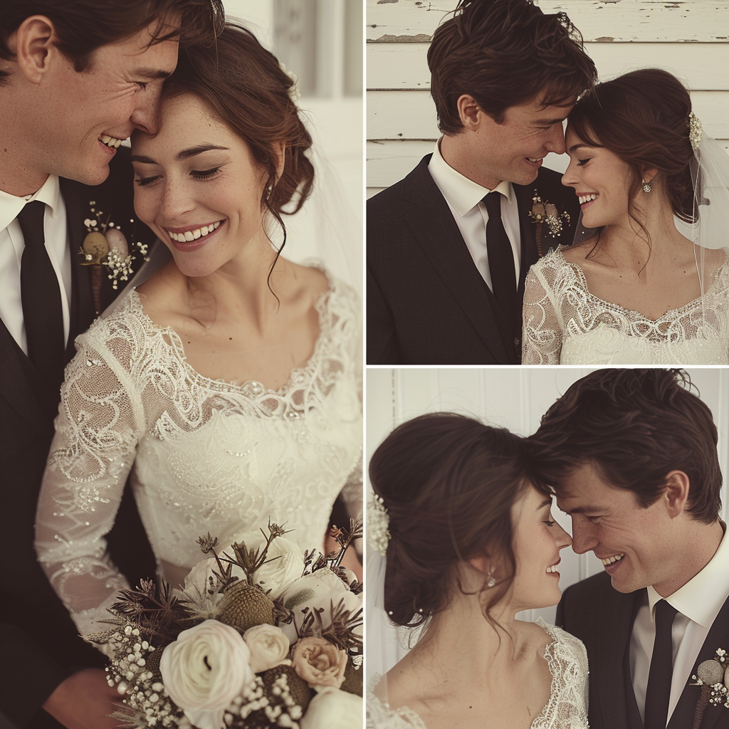 Un collage de photos de mariage | Source : Midjourney