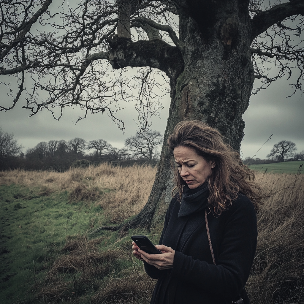 Une femme tenant son téléphone | Source : Midjourney