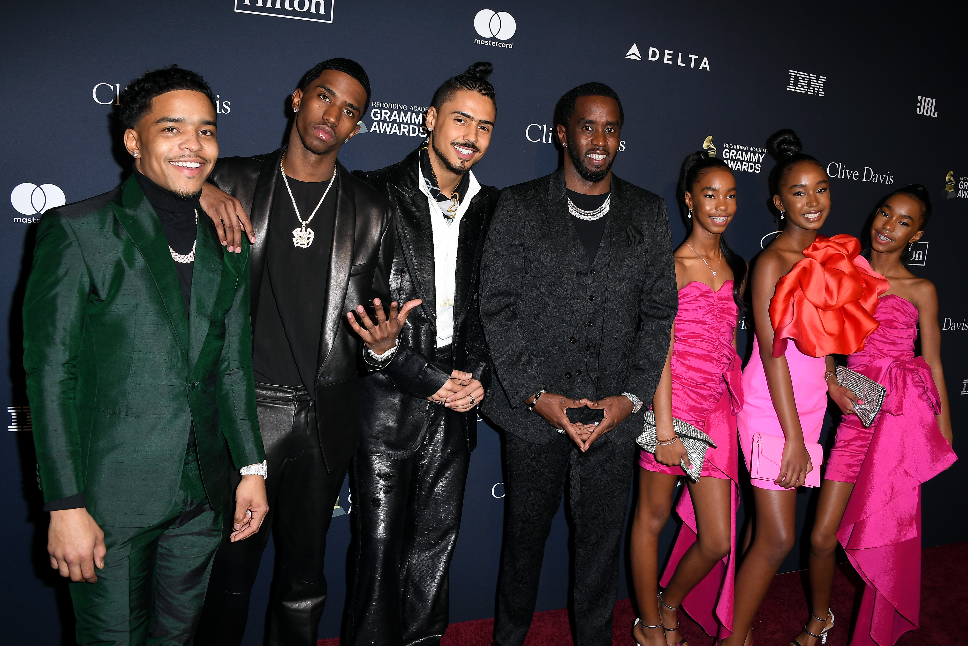 Sean Combs et ses enfants assistent au gala pré-GRAMMY le 25 janvier 2020, à Beverly Hills, en Californie. | Source : Getty Images