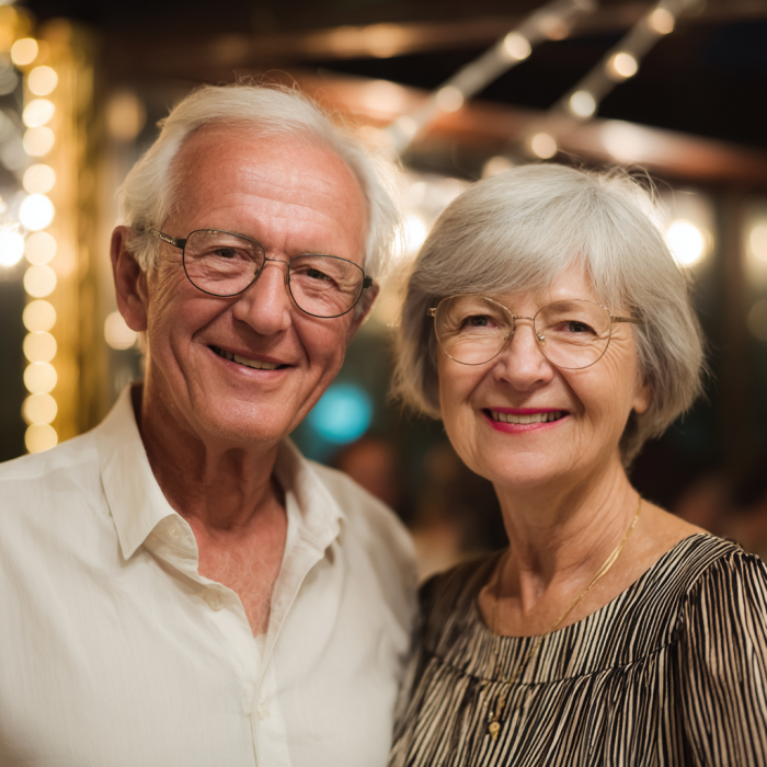Un couple de personnes âgées bienveillantes dans un restaurant | Source : Midjourney