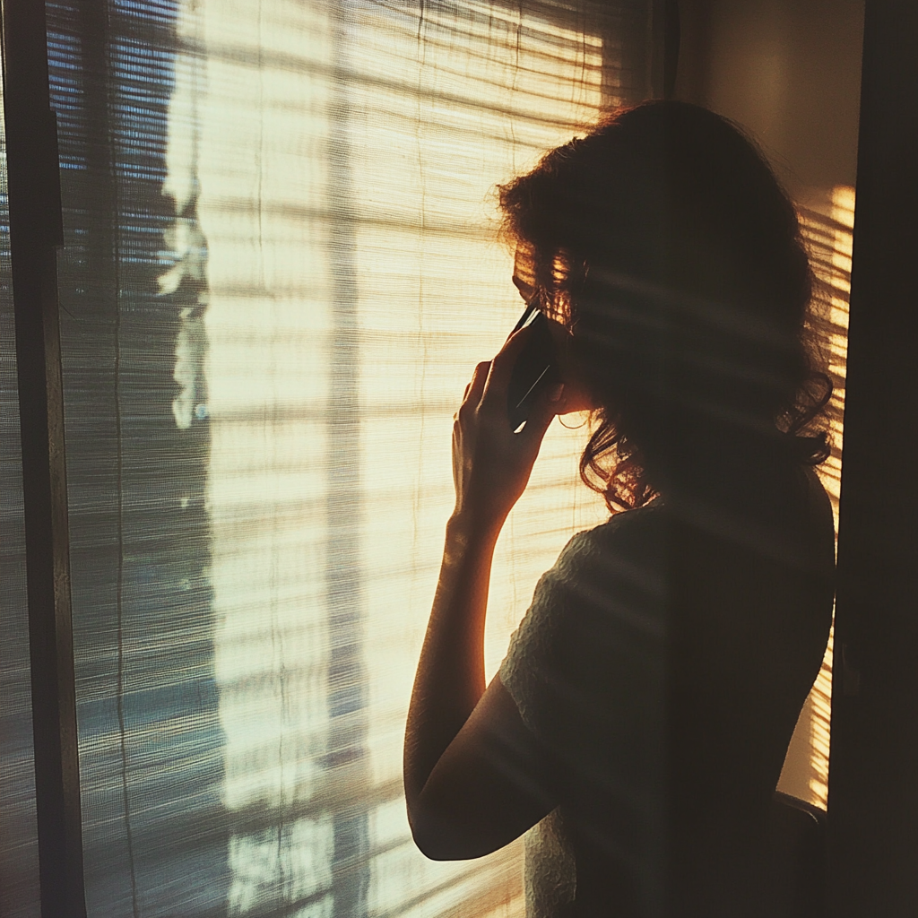 Une femme qui parle au téléphone | Source : Midjourney