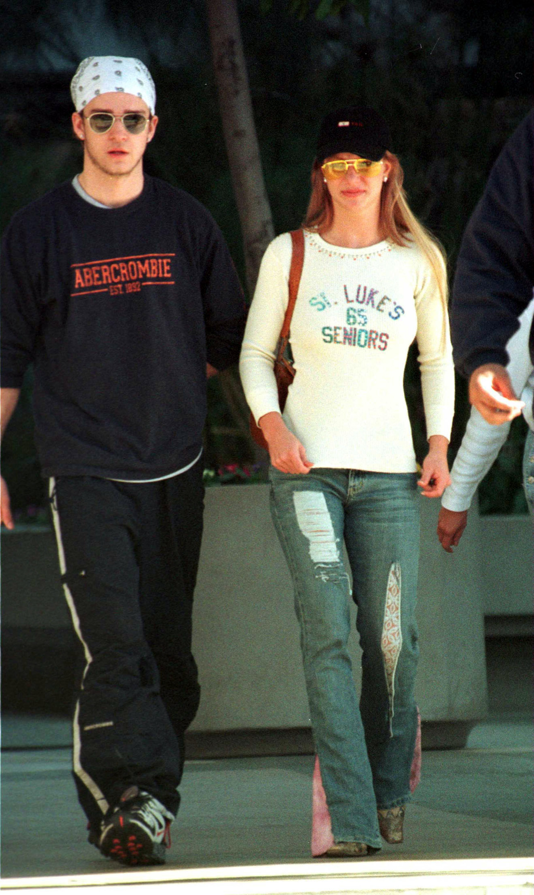 Justin Timberlake et Britney Spears aperçus à Los Angeles, Californie, le 4 janvier 2001 | Source : Getty Images