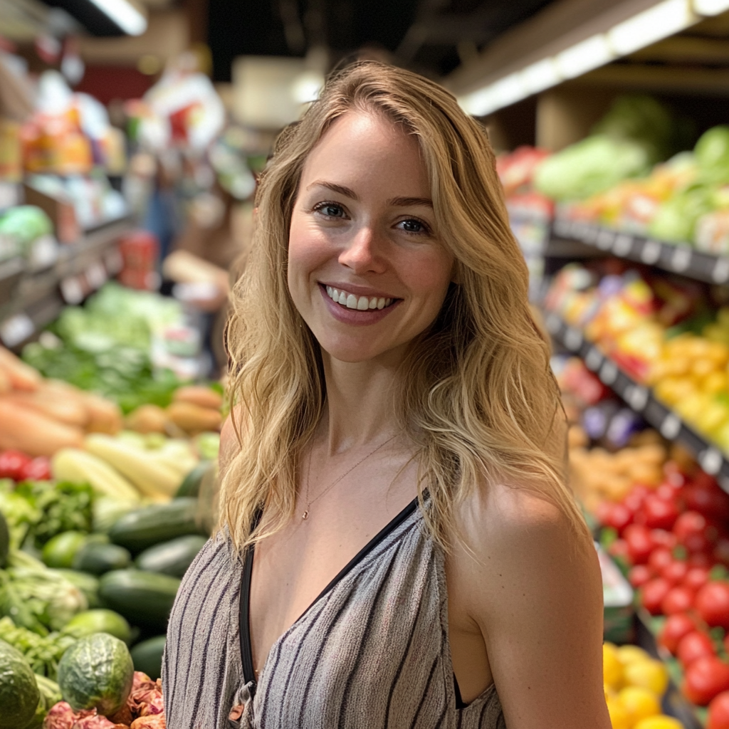 Une femme debout dans un supermarché | Source : Midjourney