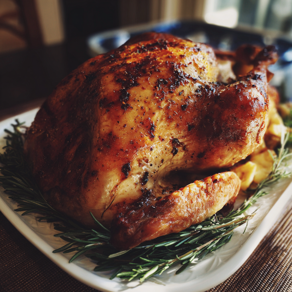 Gros plan sur une dinde de Thanksgiving | Source : Midjourney