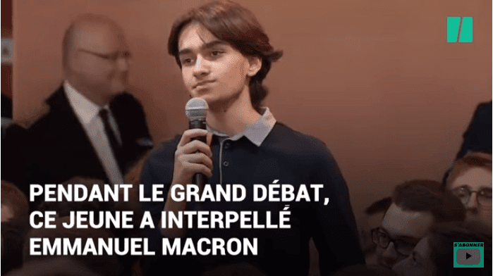 Grand débat: Macron interpellé par une victime de harcèlement scolaire / Photo : Youtube / LeHuffPost