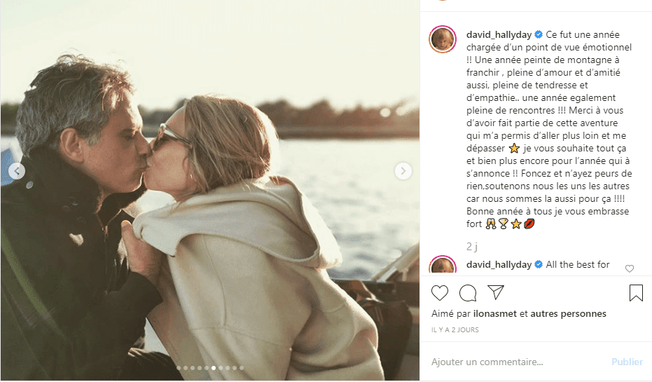 Laurat Smet et son mari s'embrassant. | Photo : Instagram/David hallyday