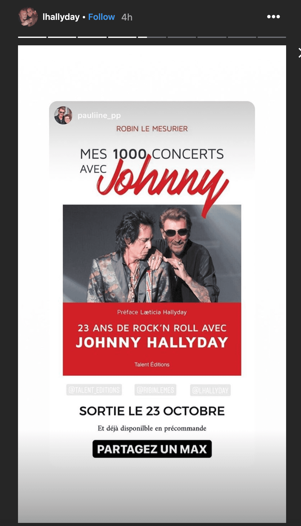 Johnny Hallyday et son guitariste. | Photo : lhallyday/Instagram