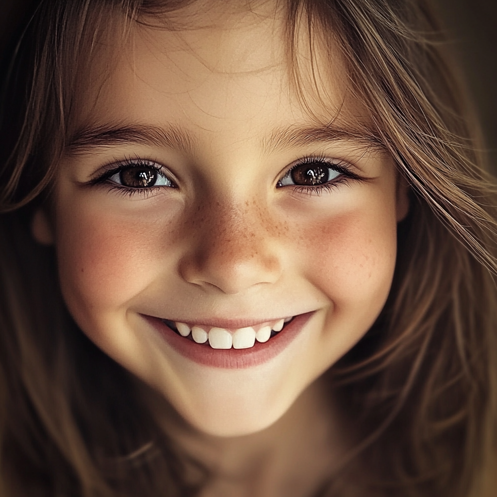 Une petite fille souriante | Source : Midjourney