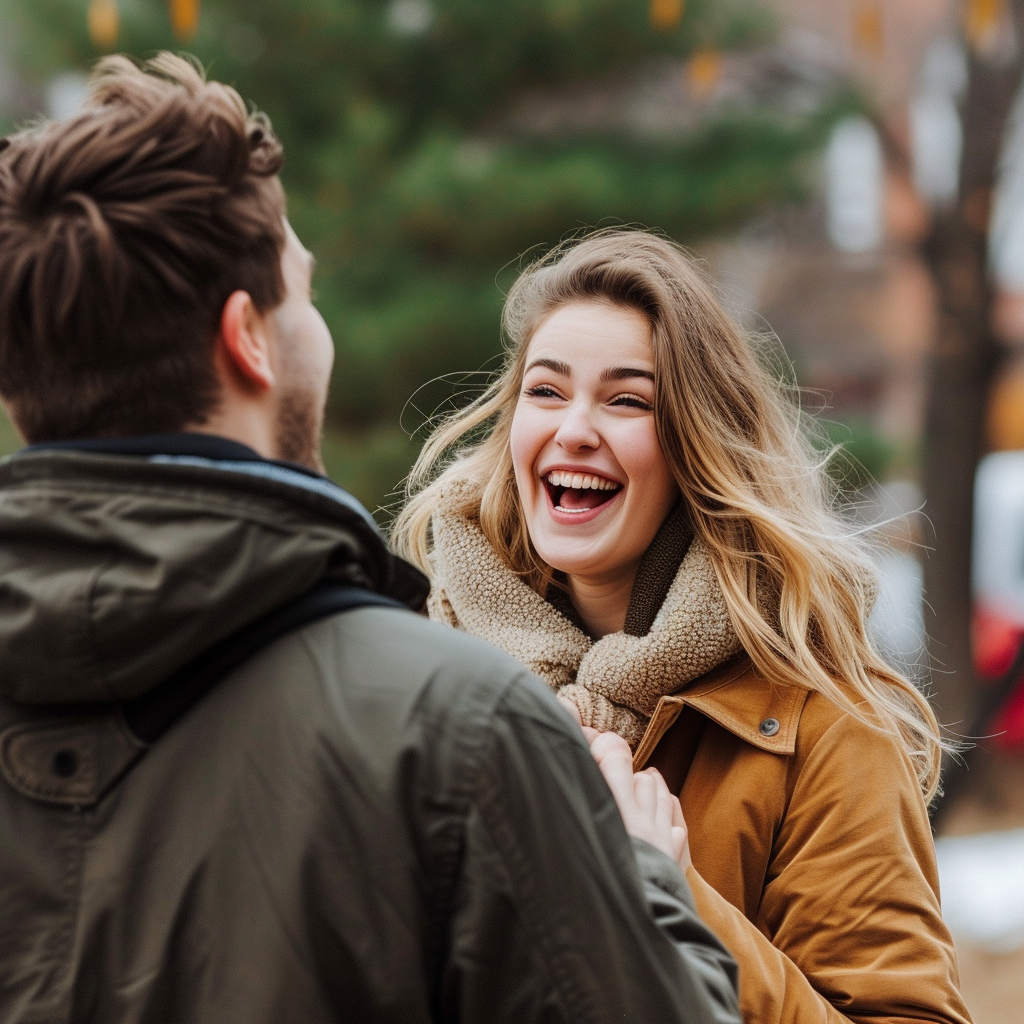 Un couple souriant | Source : Midjourney