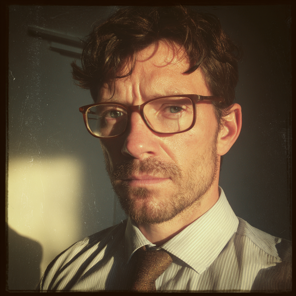 Gros plan sur un homme portant des lunettes | Source : Midjourney