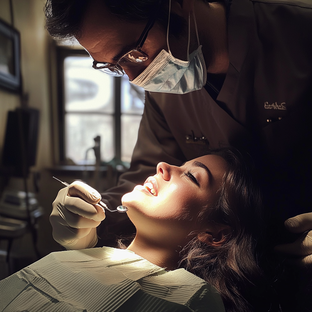 Une femme chez le dentiste | Source : Midjourney