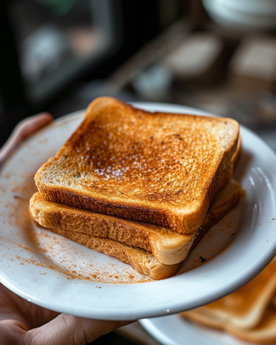 Une assiette de toasts | Source : Midjourney