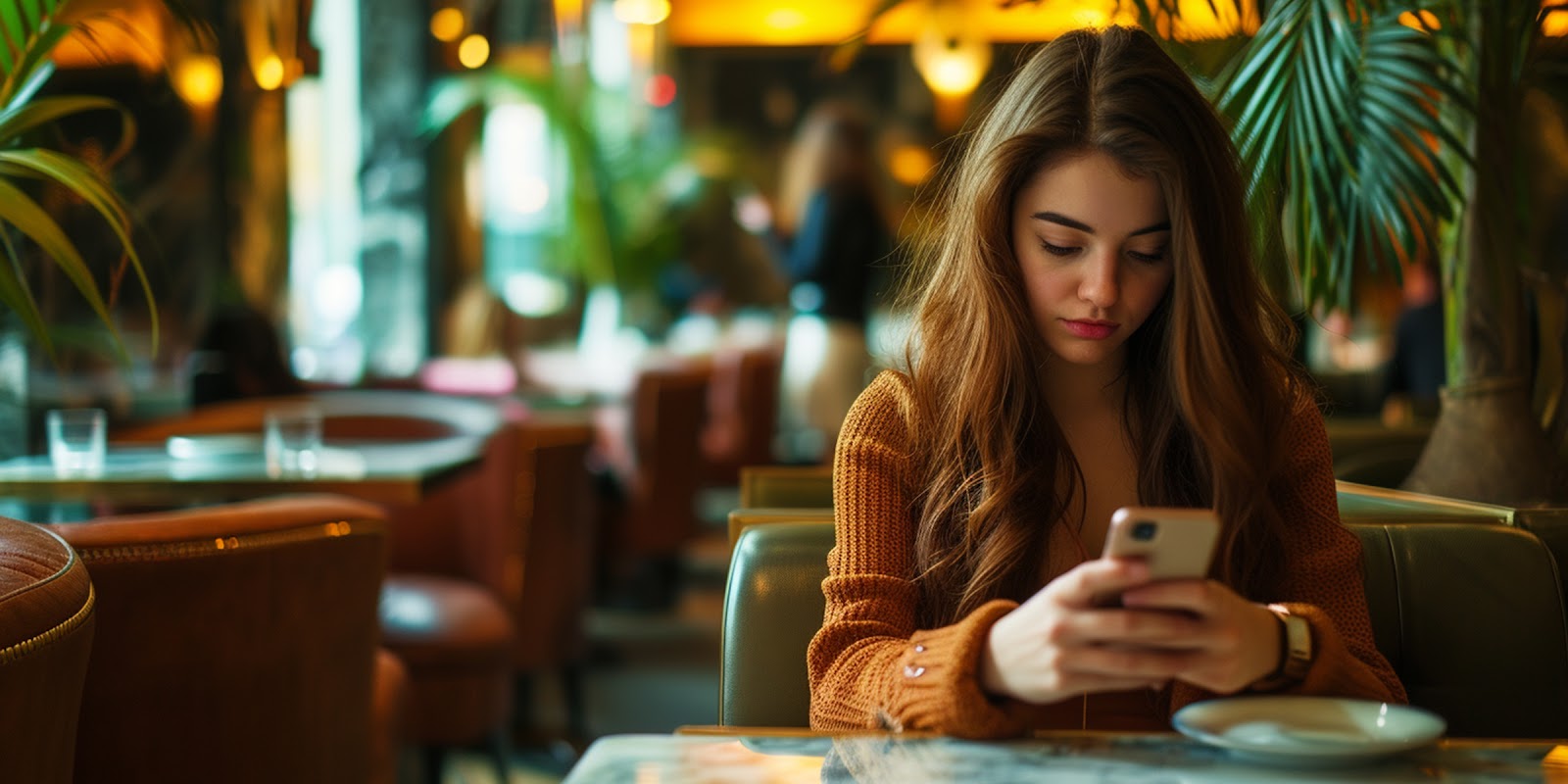 Une femme vérifie son téléphone | Source : Midjourney