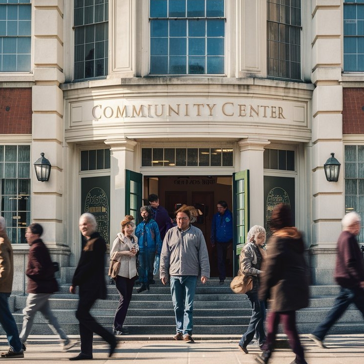 Un bâtiment de centre communautaire très fréquenté | Source : Midjourney