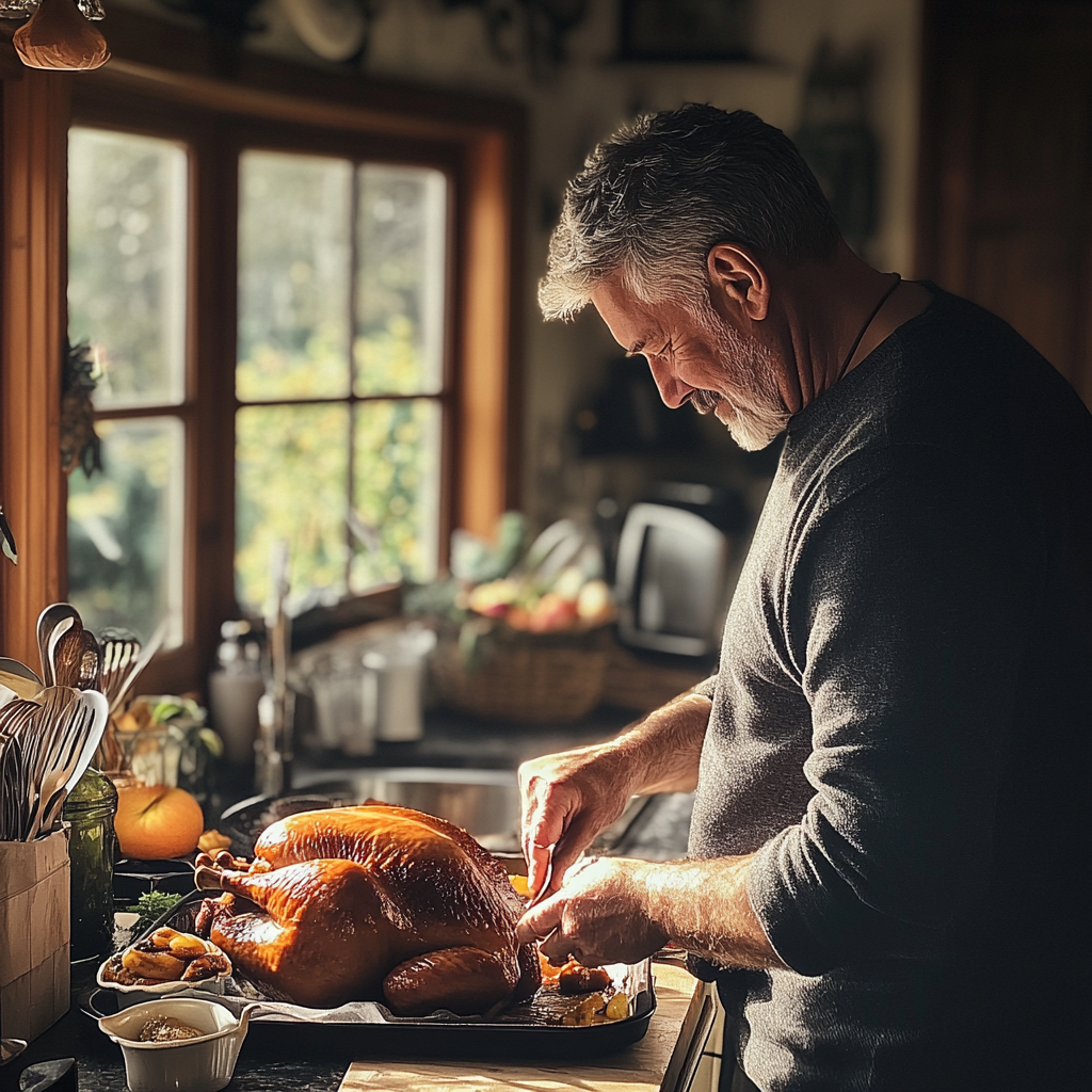 Un homme occupé dans la cuisine | Source : Midjourney