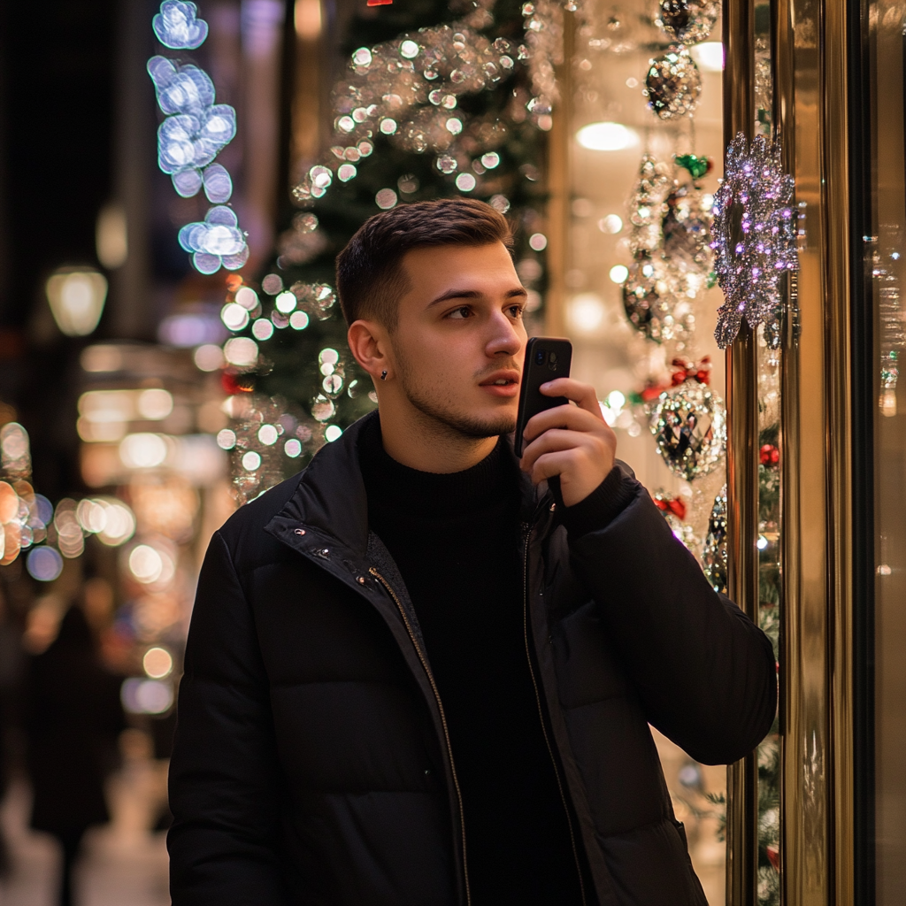 Un homme qui parle au téléphone | Source : Midjourney