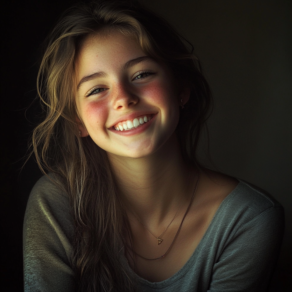 Une adolescente souriante | Source : Midjourney