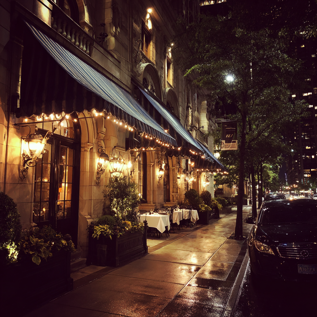 L'extérieur d'un restaurant | Source : Midjourney