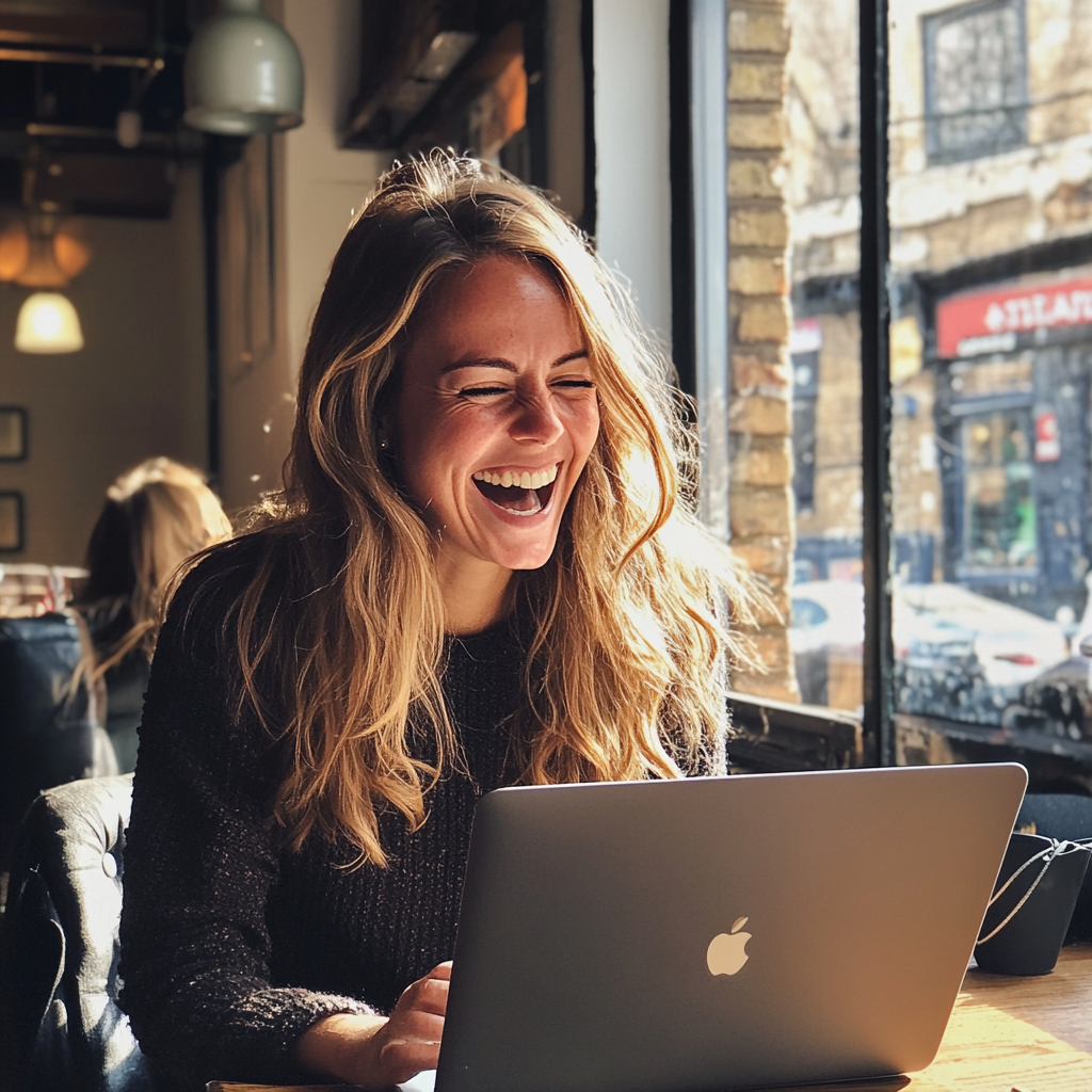 Une femme assise dans un café | Source : Midjourney