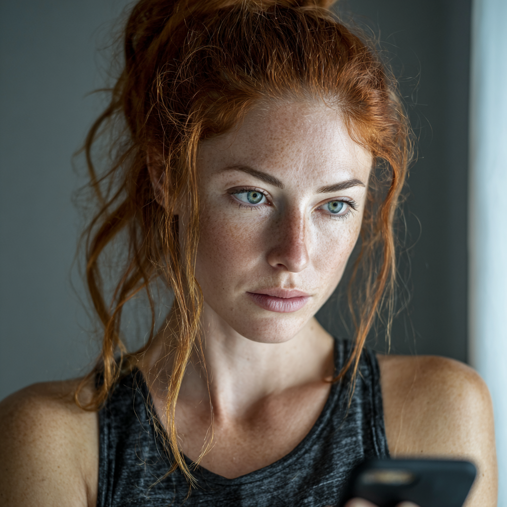 Une femme utilisant son téléphone portable | Source : Midjourney