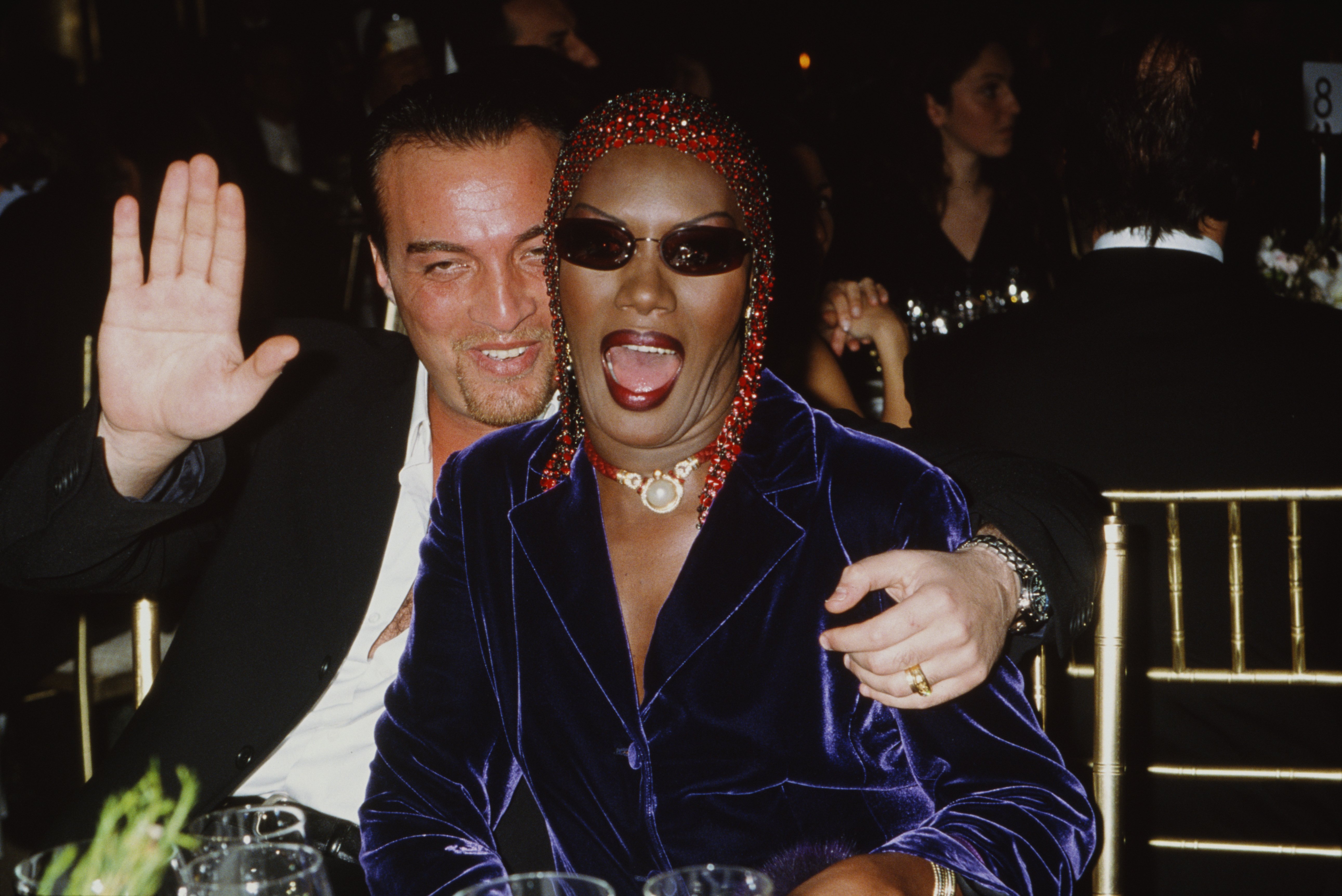 Grace Jones et Atila Altaunbay au Cipriani 42nd Street, New York City, 2000 | Source : Getty Images