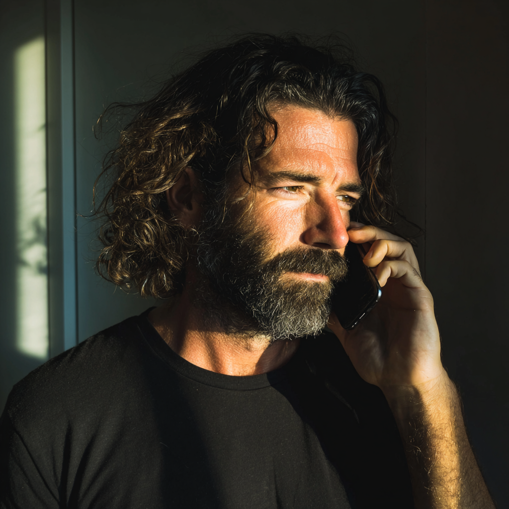 Un homme qui parle au téléphone | Source : Midjourney