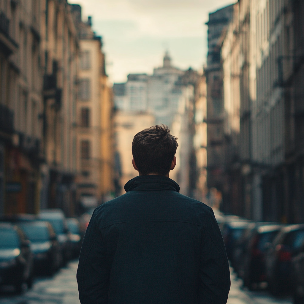 Un homme debout à l'extérieur | Source : Midjourney