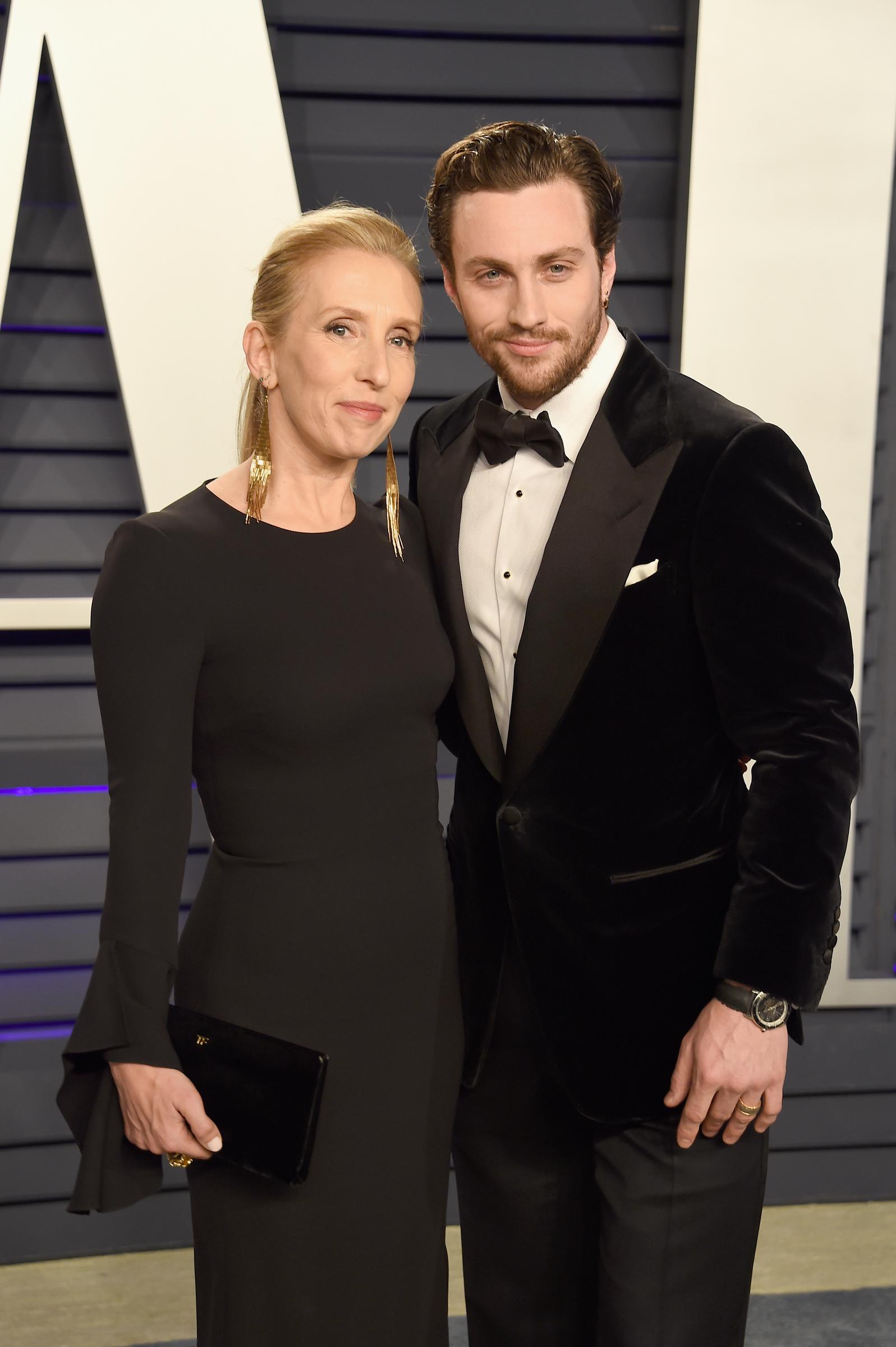 Sam et Aaron Taylor-Johnson à la soirée des Oscars 2019 de Vanity Fair, le 24 février à Beverly Hills, en Californie. | Source : Getty Images