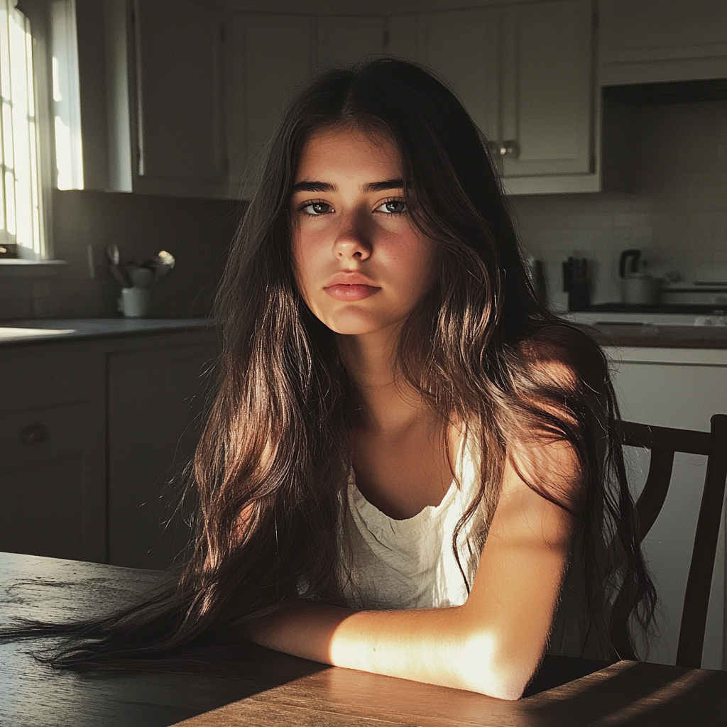 Un adolescent assis à une table de cuisine | Source : Midjourney