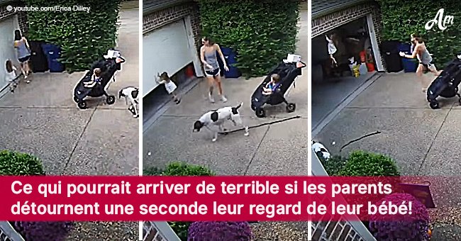 Cette mère se retourne pour retrouver son enfant et la voit suspendue au sol sur la porte du garage