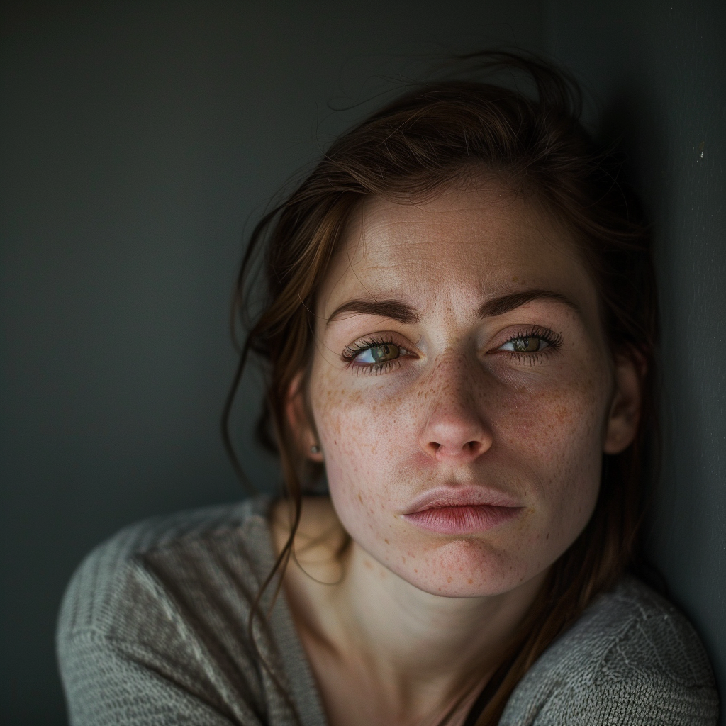 Une femme à l'air mal à l'aise | Source : Midjourney