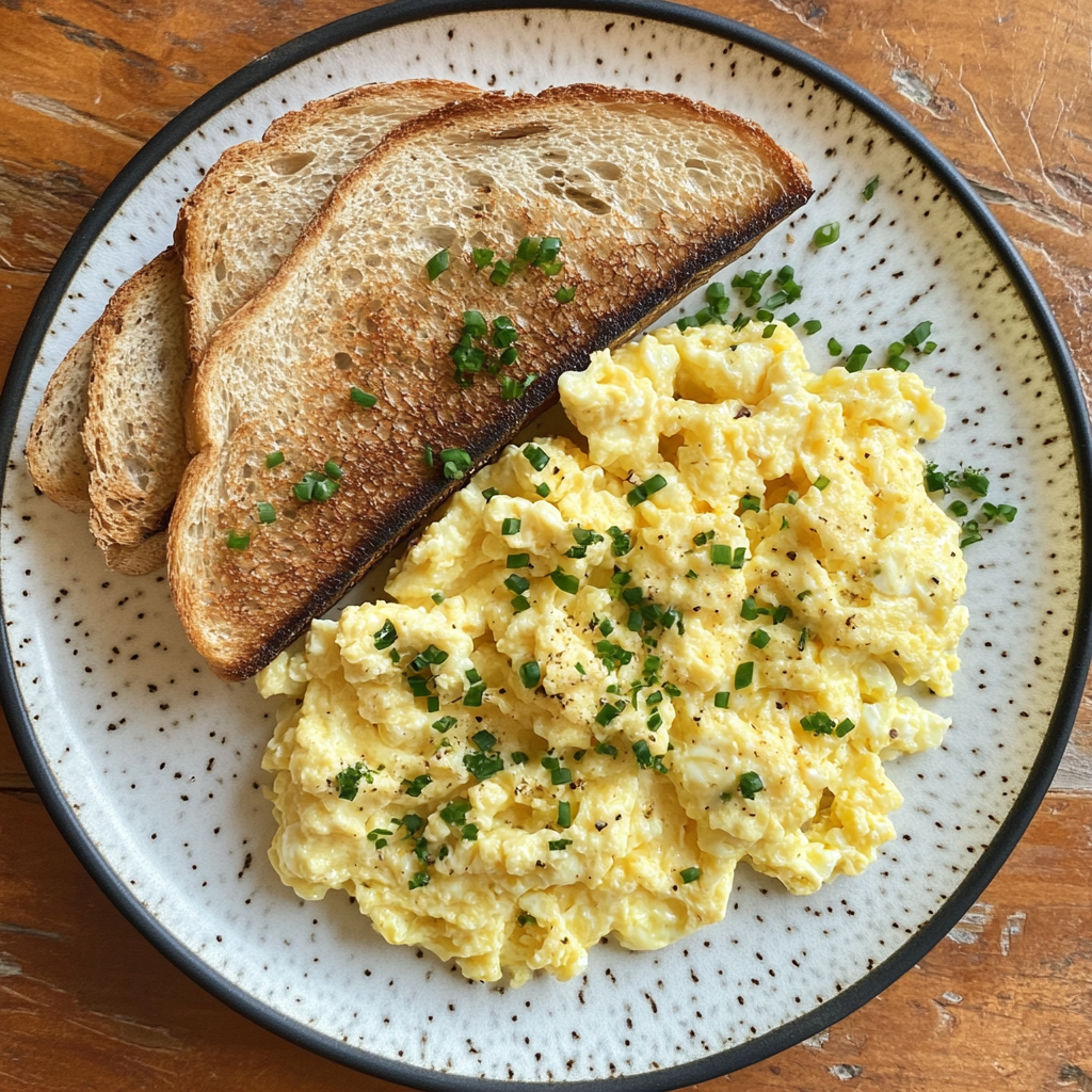 Des œufs et des toasts dans une assiette | Source : Midjourney