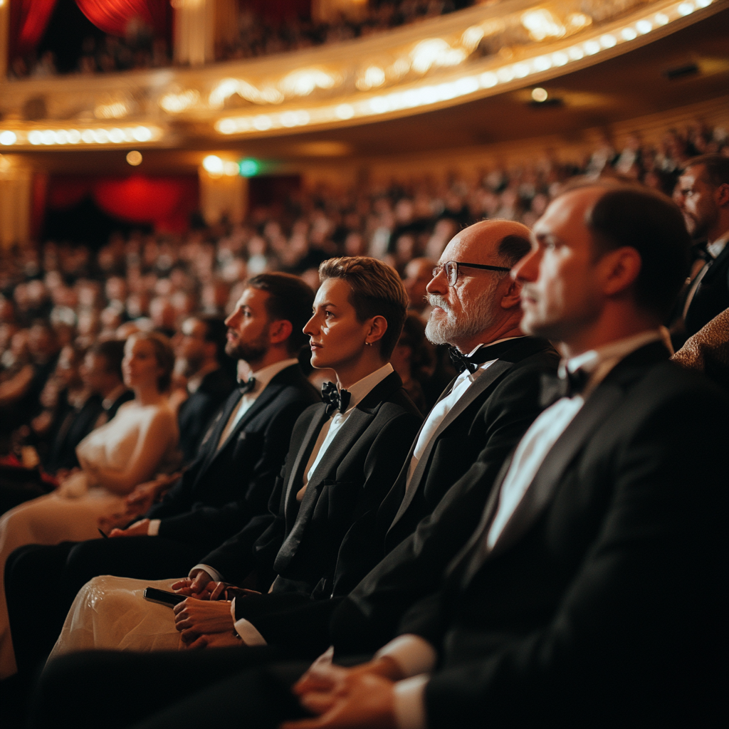 Une foule rassemblée lors d'une soirée d'entreprise | Source : Midjourney