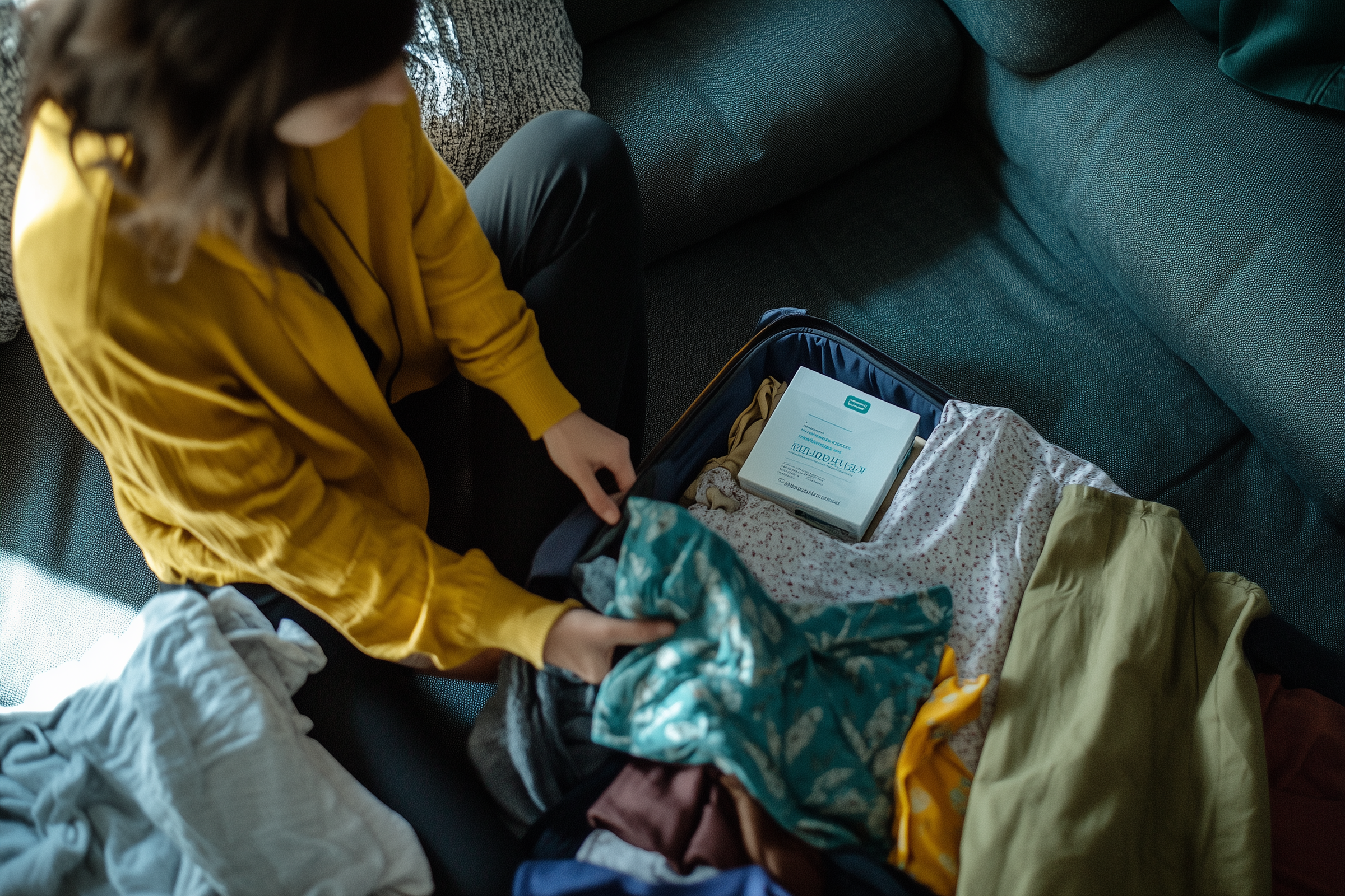 Une femme qui fait sa valise | Source : Midjourney