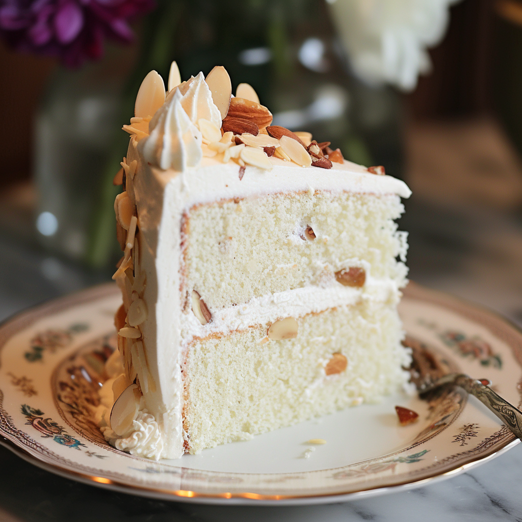 Une tranche de gâteau sur une assiette | Source : Midjourney