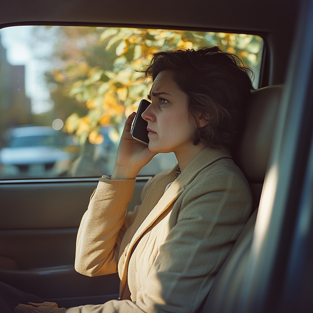 Une femme sur un appel | Source : Midjourney