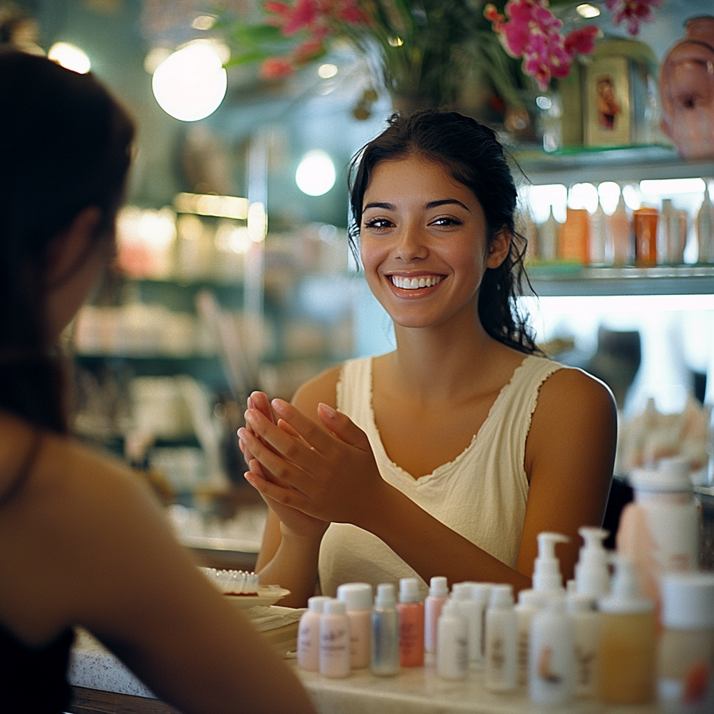 Une femme dans un salon de beauté | Source : Midjourney