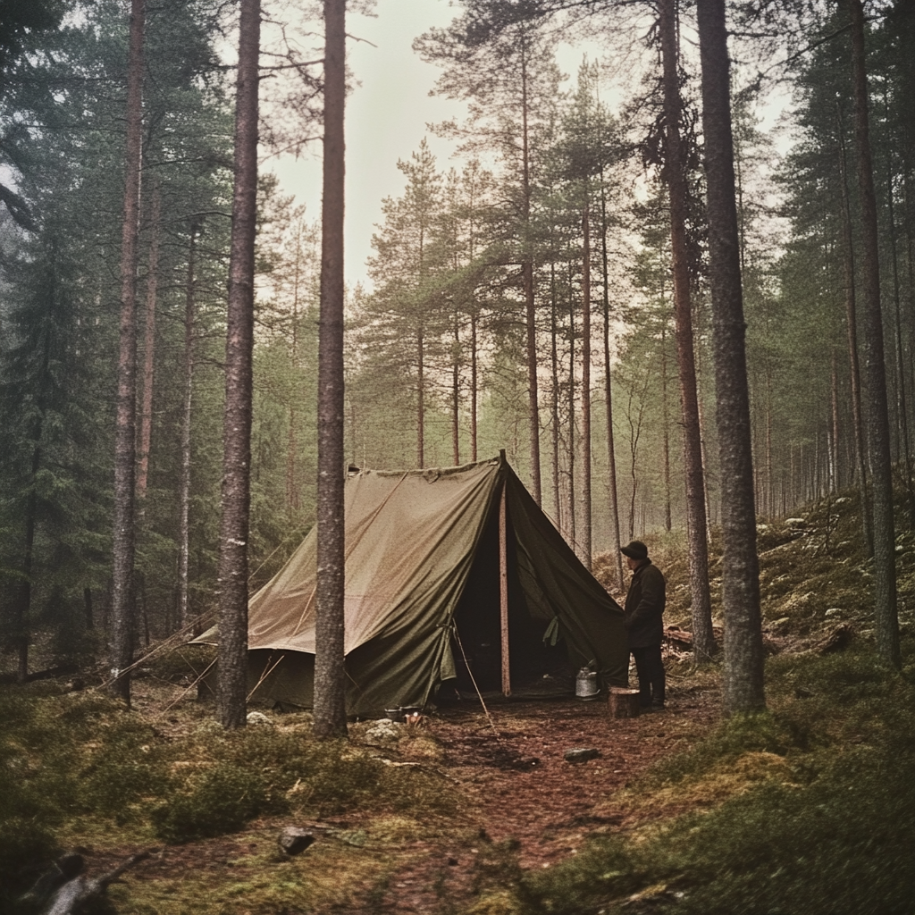 Une tente dans une forêt | Source : Midjourney